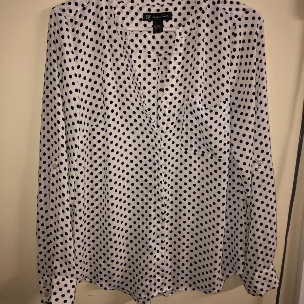 Inc International Concepts polka dot blouse